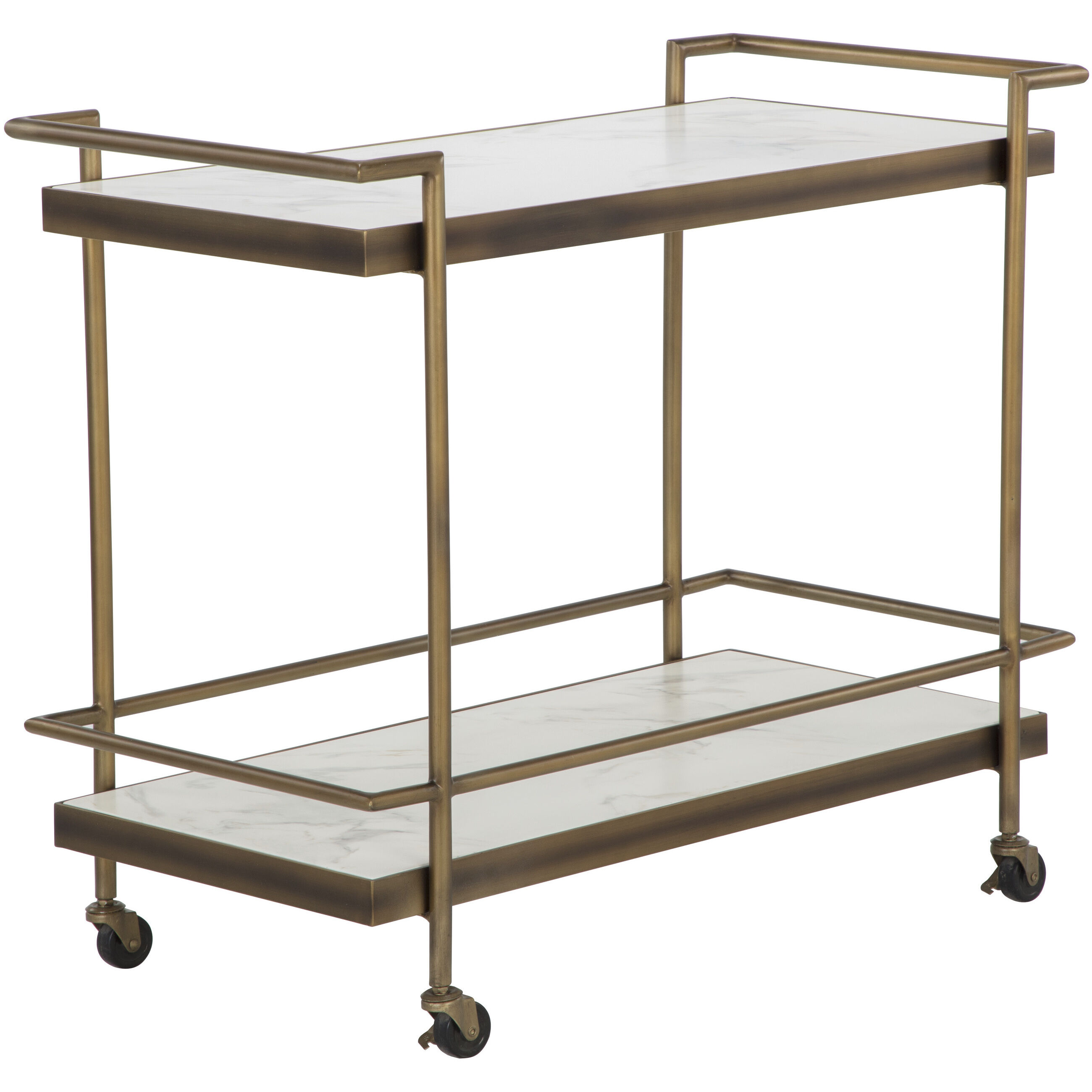 Contardi White / Rustic Bronze Outdoor Bar Cart